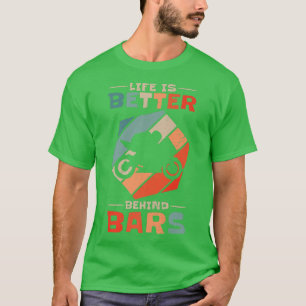 Camiseta A vida é melhor atrás dos Bares Race Biker Vintage