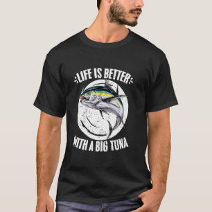 Camiseta A Vida É Melhor Atum Engraçado Pesca Um Caçador de