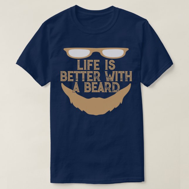 Camiseta A vida é melhor com a barba 2 (Frente do Design)