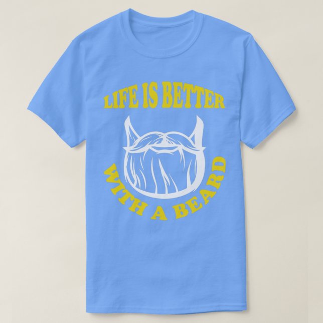 Camiseta A Vida É Melhor Com A Barba 3 (Frente do Design)