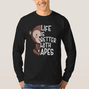 Camiseta A Vida É Melhor Com A Cota Appe Do Macaco Roupa