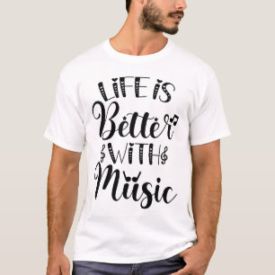 Camiseta A vida é melhor com a música Digital Art