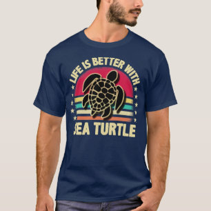 Camiseta A vida é melhor com a tartaruga marinha