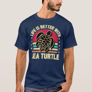 Camiseta A vida é melhor com a tartaruga marinha
