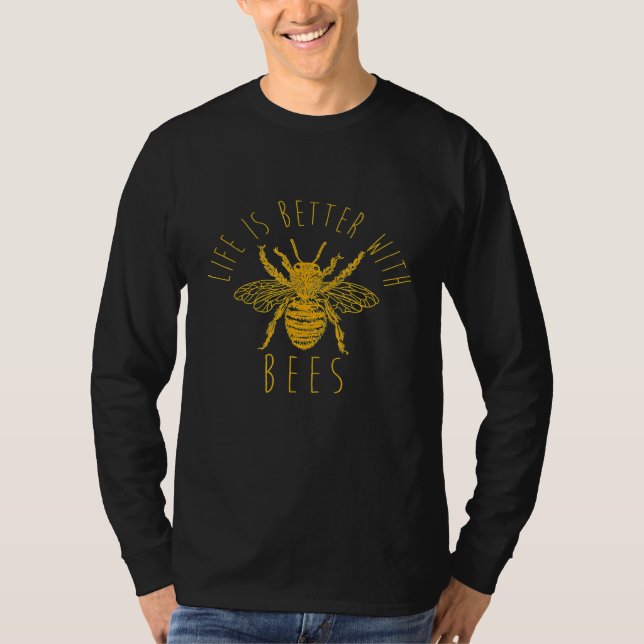 Camiseta A Vida é Melhor Com Abelhas Apicultor (Frente)