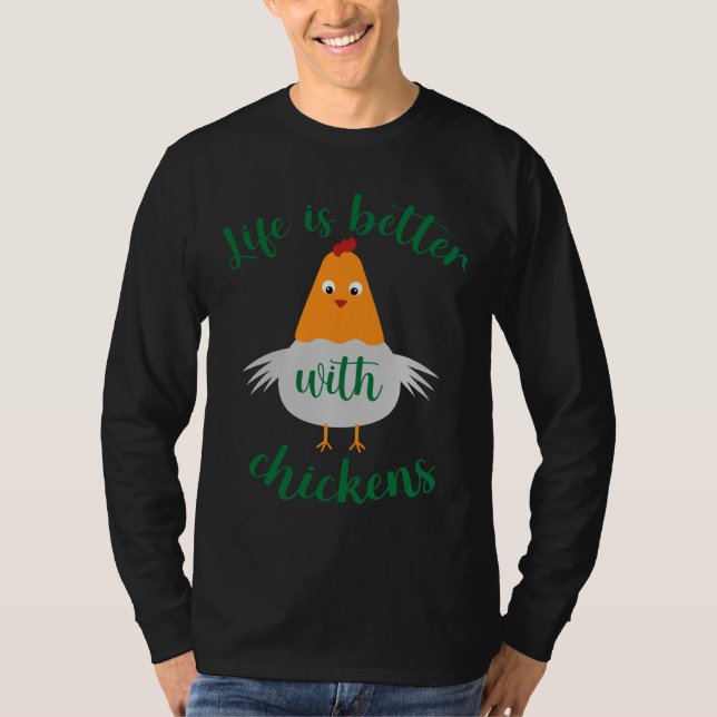 Camiseta A vida é melhor com amantes de frango (Frente)