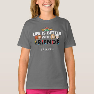 Camiseta A Vida é Melhor com AMIGOS™ Arte Chibi