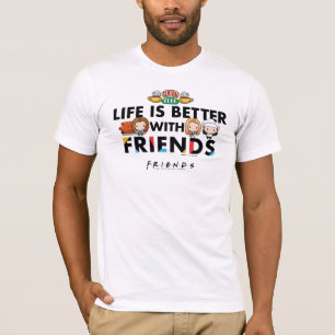 Camiseta A Vida é Melhor com AMIGOS™ Arte Chibi