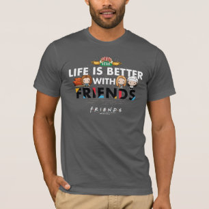 Camiseta A Vida é Melhor com AMIGOS™ Arte Chibi