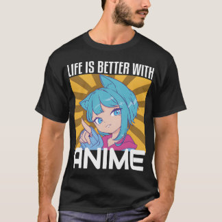 Camiseta A vida é melhor com anime divertido para amantes d