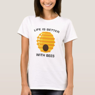 Camiseta A Vida É Melhor Com As Abelhas