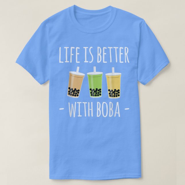 Camiseta A Vida É Melhor Com Boba Bubble Tea (Frente do Design)