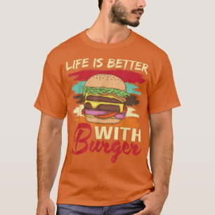 Camiseta A Vida É Melhor Com Burger Hamburger Cheesburger F