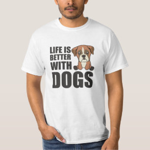 Camiseta A Vida É Melhor Com Cachorros Bonitos Cachorro Mar