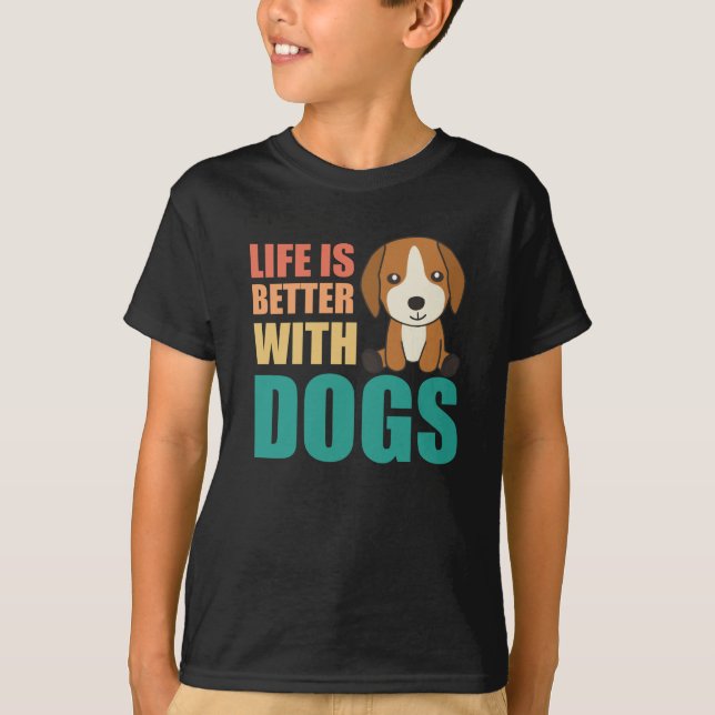 Camiseta A Vida É Melhor Com Cachorros Gelados (Frente)