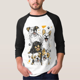 Camiseta A Vida é Melhor Com Cães – Gráfico Divertido para