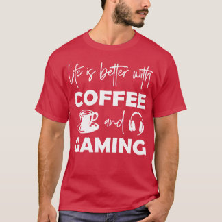 Camiseta A vida é melhor com café e amigas gamers