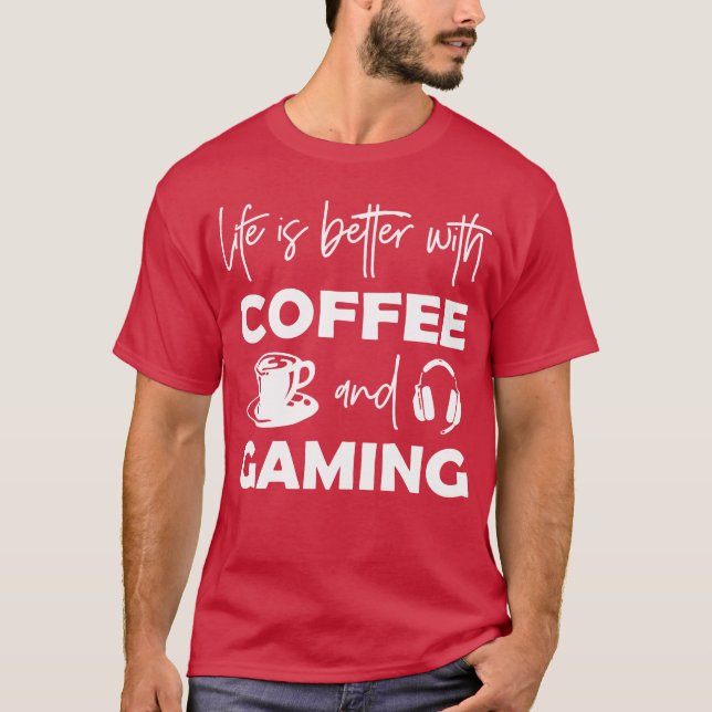 Camiseta A vida é melhor com café e amigas gamers (Frente)