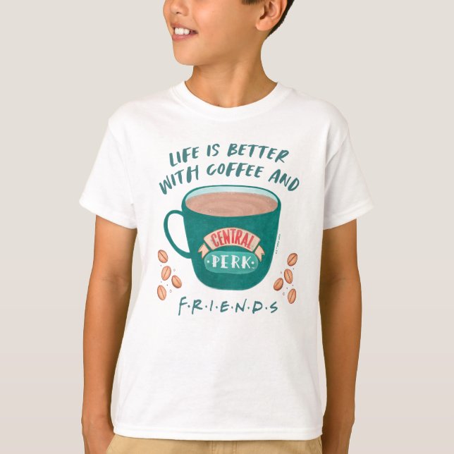 Camiseta A vida é melhor com café e amigos™ (Frente)