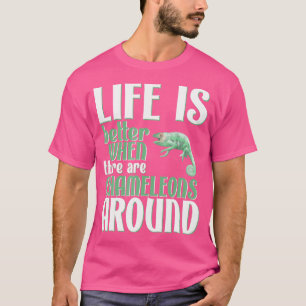 Camiseta A Vida É Melhor Com Camaleões Camaleão Fofo