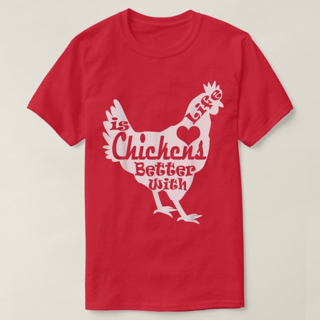 Camiseta A vida é melhor com frango fazendeiro mãe Pai (Frente do Design)