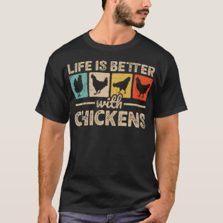Camiseta A Vida é Melhor Com Galinhas Fazenda Galinha Engra