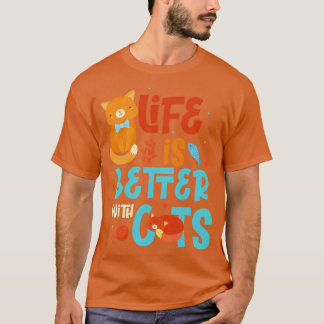 Camiseta A Vida É Melhor Com Gatos