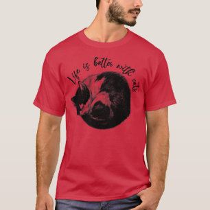 Camiseta A vida é melhor com gatos2
