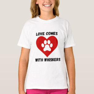 Camiseta A Vida é Melhor com Gatos Adesivo de Gato Fofo par