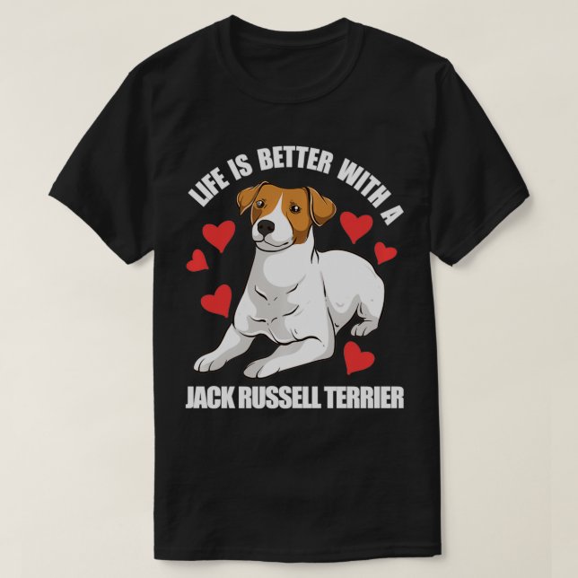 Camiseta A Vida É Melhor Com Jack Russell Terrier Pullove (Frente do Design)