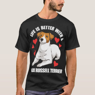 Camiseta A Vida É Melhor Com Jack Russell Terrier Pullove