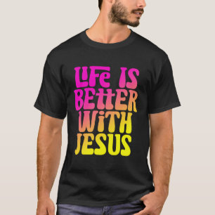 Camiseta A Vida É Melhor Com Jesus Mulheres Meninas Cristãs
