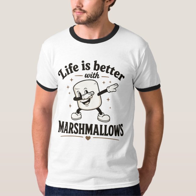 Camiseta A vida é melhor com marshmallows (Frente)