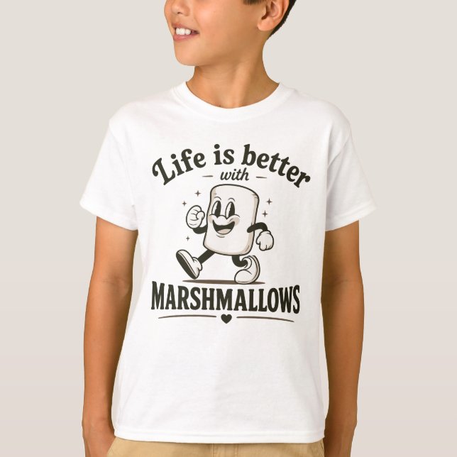 Camiseta A vida é melhor com marshmallows (Frente)