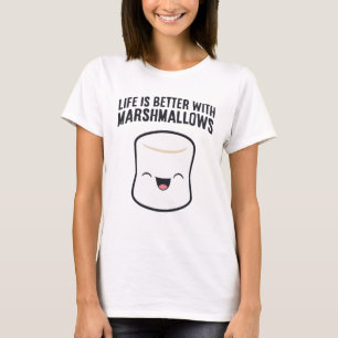 Camiseta A vida é melhor com marshmallows, marshmallow
