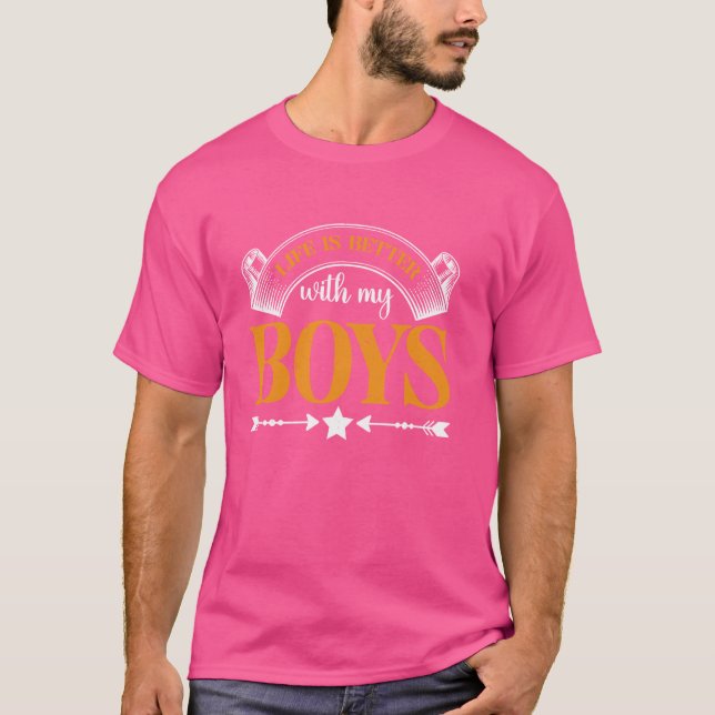 Camiseta A Vida é Melhor Com Meus Meninos  --- (Frente)
