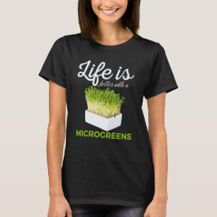 Camiseta A Vida É Melhor Com Microgreens Vegan Sprout Tee