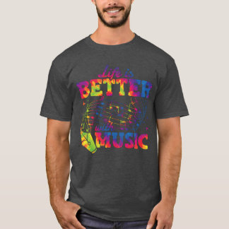 Camiseta A vida é melhor com notas musicais