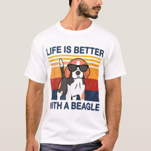 Camiseta A vida é melhor com o Beagle Vintage Dog Design Pu