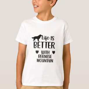 Camiseta A vida é melhor com o Cachorro bernês, Bernese Lov