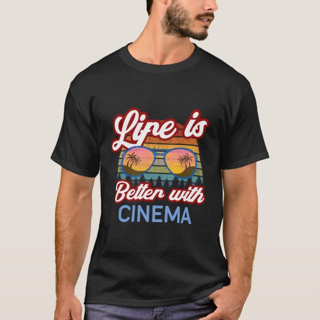 Camiseta A Vida É Melhor Com O Cinema Clássico, Diversão Do (Frente)