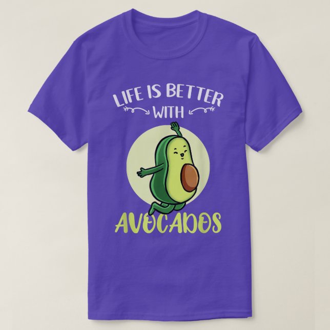 Camiseta A Vida É Melhor Com Os Abacates (Frente do Design)