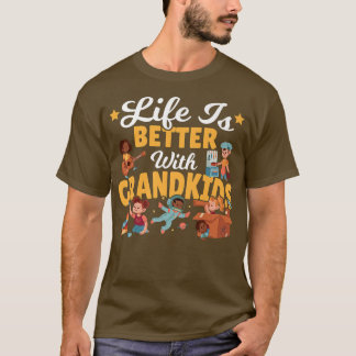 Camiseta A Vida É Melhor Com Os Avós Vovó Vovô Gran
