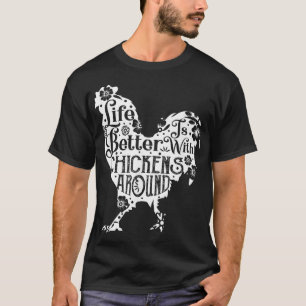 Camiseta A vida é melhor com os frangos de carne