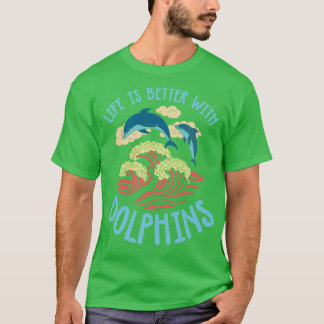 Camiseta A Vida É Melhor Com Os Golfinhos