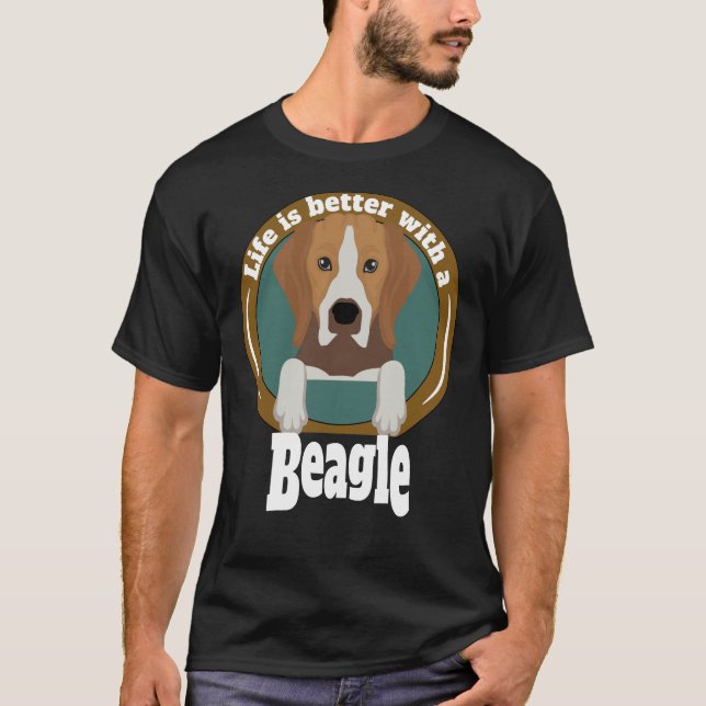 Camiseta A Vida É Melhor Com Os Proprietários De Beagle Bea (Frente)
