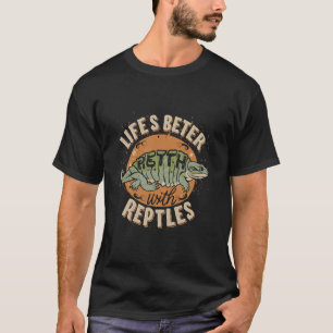 Camiseta A Vida É Melhor Com Os Répteis Leopardo Gecko Aman