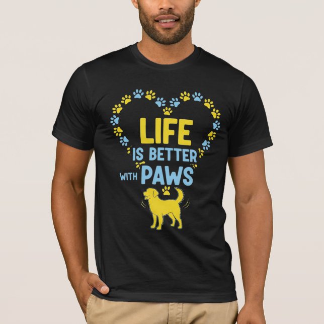 Camiseta A vida é melhor com patas (Frente)