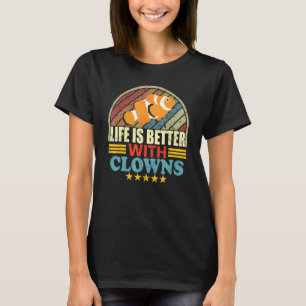 Camiseta A Vida é Melhor Com Peixes de Aquário de Água Salg