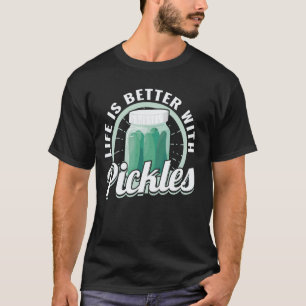 Camiseta A vida é melhor com Pickles adorável mercearia veg